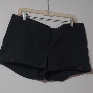 Zinc Women's Grey With Blue Pinstripe Shorts